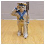 Antique saluting sailor cast iron bank