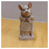 Antique The Wise Pig cast iron bank