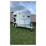 White tandem-axle bumper-pull trailer for 2