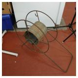 Vintage metal garden hose reel