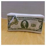 Artistic Gifts $100 bill ceramic bank cracked (as