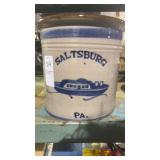Vintage stoneware crock from Saltsburg PA