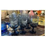 Blue Glads Wine Glasses and Mug