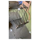 Vintage black metal wire magazine rack