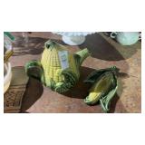 Corn Teapot and Wall Decor