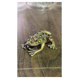 Gemstone Frog Pill Box