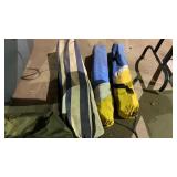 Lawn Chairs and Luggage Bag