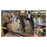 2 Metal Dolphin Figurines
