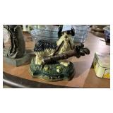 Vintage Dog with Golf Clubs Cast Iron Doorstop