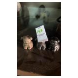 Vintage cast iron Hines pup paper weights