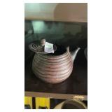 Ribbed Cast iron style vintage teapot