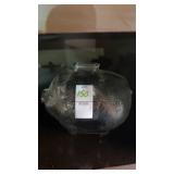 Vintage clear glass pig coin bank