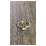 14k Gold Ring Marked W Diamond