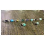 Sterling Silver .925 Mexico Stone Bracelet and