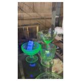 Lot of Uranium Glass Glasses