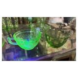 Lot of 3 Uranium Glass Teacups