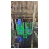 Lot of Uranium Glass Glasses