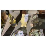 2 ceramic Clown figurines and penguin