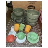 Akro Agate?  Mini Octagonal Tumbler & tea cups &