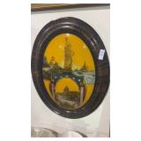 Dc and Statue of Liberty Oval Glass Art