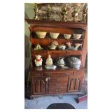Traditional 2-piece wooden dining hutch (no