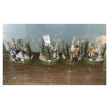 Neiman Marcus Hand-painted Crackle Glass Tumblers