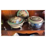 Vintage 1930s Hall China Chrysler pattern lidded