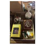 Christmas lot - ornaments, decor, and flower vase
