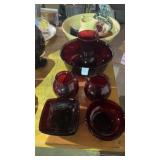 Lot of Red Glassware