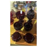 Lot of Red Glassware