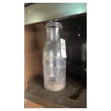 Vintage clear glass milk bottle from Keystone