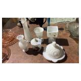 Lot of White Glassware