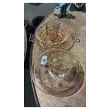 Lot of Pink Depression Glass