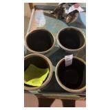4 stoneware pottery bowls from Rowe pottery works
