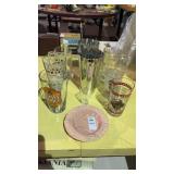 Lot of Kentucky derby glasses, other alcohol