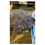 4 Purple Glass Wine Glasses