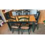 Vintage Farm House Oak & Green Table & Chairs60