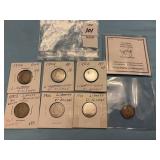 Seven U.S. Liberty Head "V" Nickels