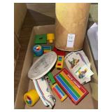 Box of toy blocks