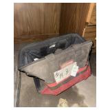 Bag with Porter-Cable battery drill and light