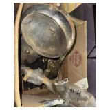 Box of misc - 1930 Model A Ford pickup headlight,