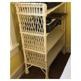 White Wicker 4 Shelf Stand 30 x 16 -