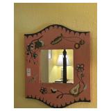 A hand-painted wall mirror,