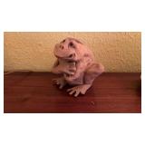 Vintage clay whimsical frog sculpture