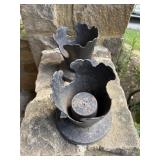 Vintage metal candle holders