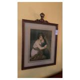 Antique Woman and Child Framed Print