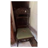 Vintage Embroidered Wooden Rocking Chair