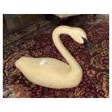 Vintage hand carved wooden swan