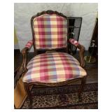Antique French Country Louis XV style plaid