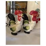 Vintage oil & vinegar ceramic chicken bottles